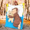 Curious George Flannel Blanket Soft Warm All-Season Throw, Design for Camping, Car Travel, Hiking Sofa, Bed, Office Perfect Gift for Parties