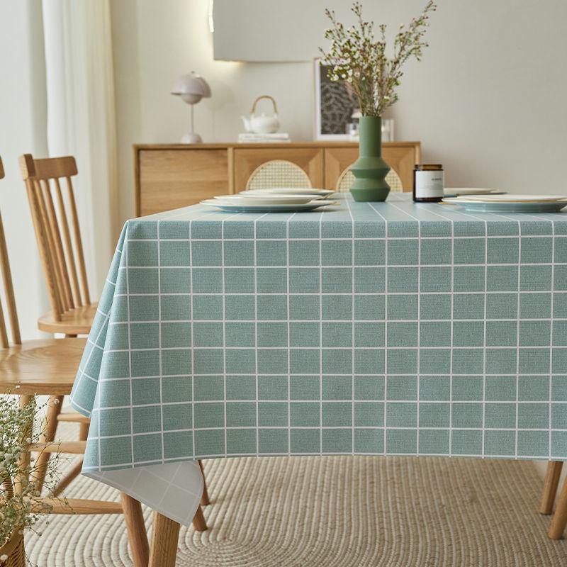 PVC Fresh Countryside Table Fabric Checkered Printed Picnic Mat Dining Desk Pad Home Washfree Rectangular Tablecloth