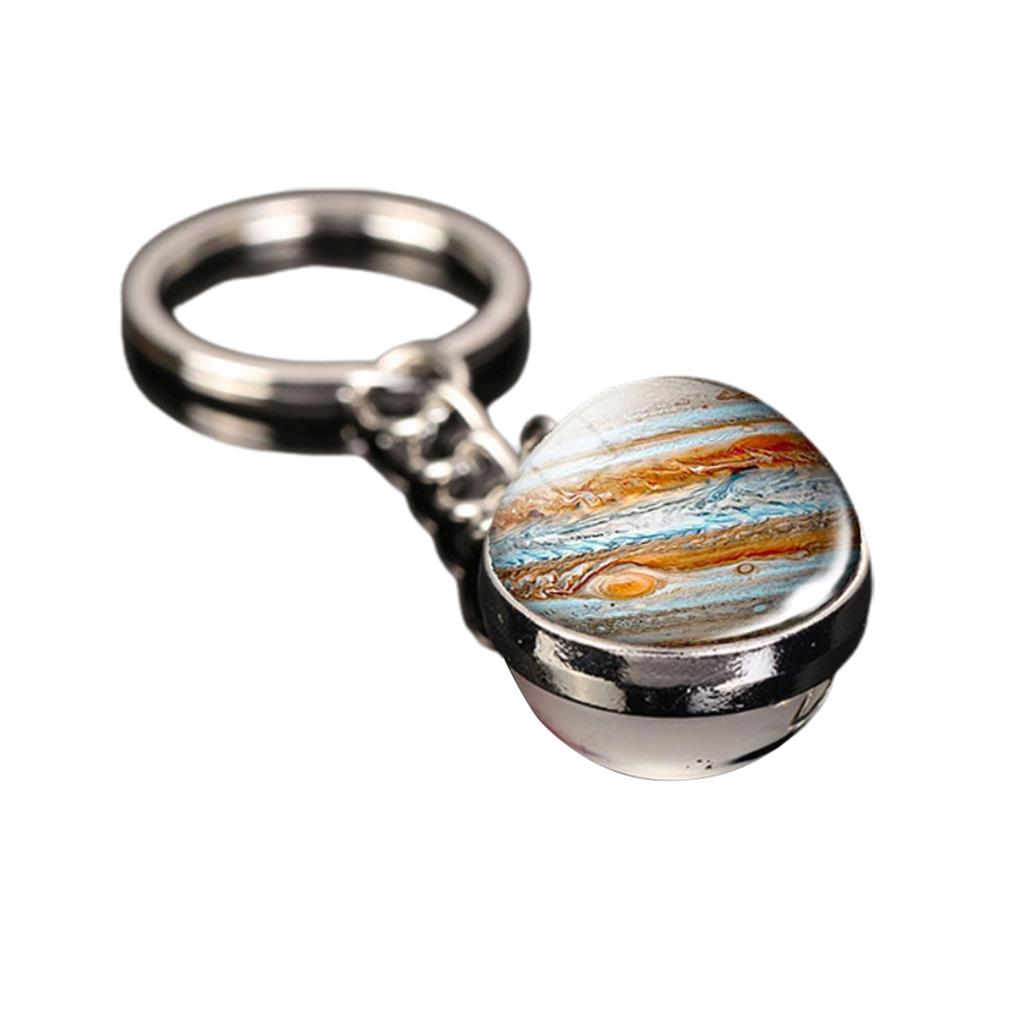 Planet Keychain Stylish Decorative Hanging Portable Luminous Glossy Round Exquisite Alloy Windshield Pendant Ornament