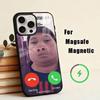 Звонит D-John Pork. Чехол для телефона с функцией ответа на звонок для iPhone 17, 16, 15, 14, 13, 12, 11 Plus, Pro, магнитный, с беспроводной зарядкой MagSafe