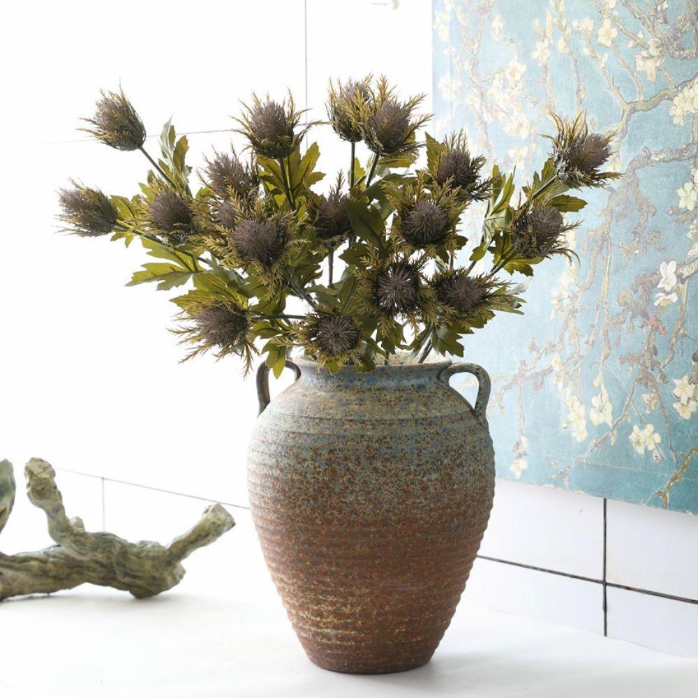 Green Plants Faux Thistle Plants Single Branch Simulated Flower Branches Home Decor
