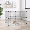 3114037 vidaXL Pet Cage with 20 Panels and Door Black 35x35 Cm