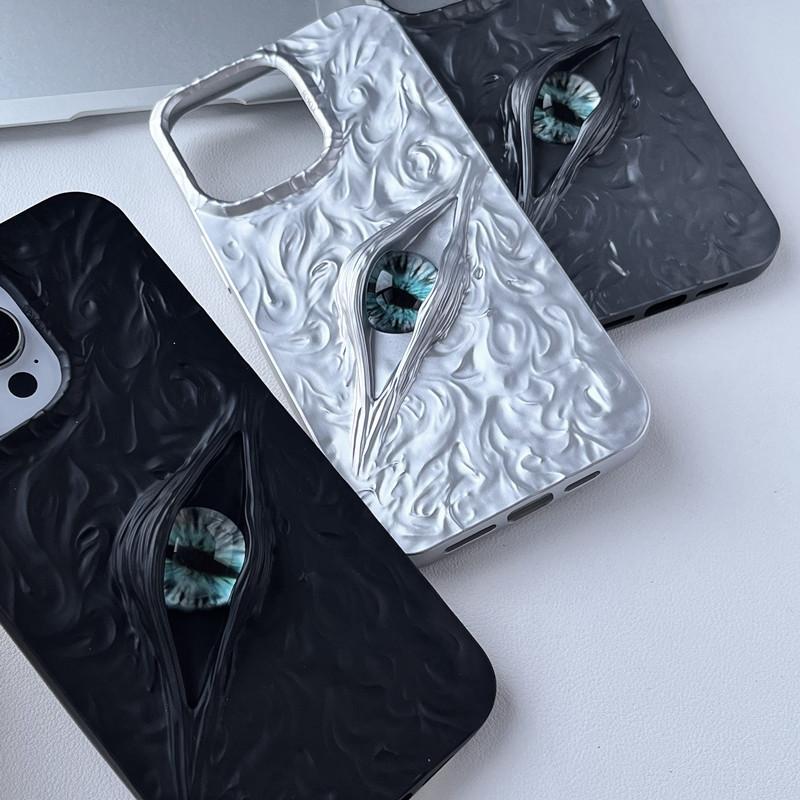 Подходит для iPhone17 Трехмерный чехол для мобильного телефона «Демонический глаз» Apple 16proMax Матовый с текстурой 15 Защитный чехол