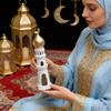 Статуэтка Мечети из Смолы Башня Украшения Башня Скульптура Декоративная для Рамадана Домашний Декор для Гостиной Спальни Башенный орнамент