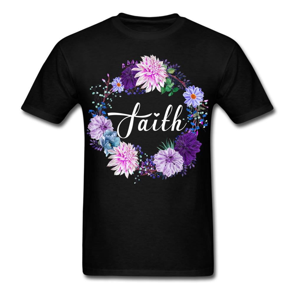 Футболка с надписью Faith Христианские подарки на Пасху Цветочная футболка с надписью Faith Размер S-6XL