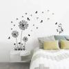 Cute Cat Black Dandelion Wall Sticker Butterflies Wall Living Room Bedroom Window Decoration Mural Art Decals Home Deco Stickers