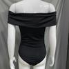 Европейская и американская женская уличная мода, один воротник, вырез, открытые плечи, облегающий топ без рукавов