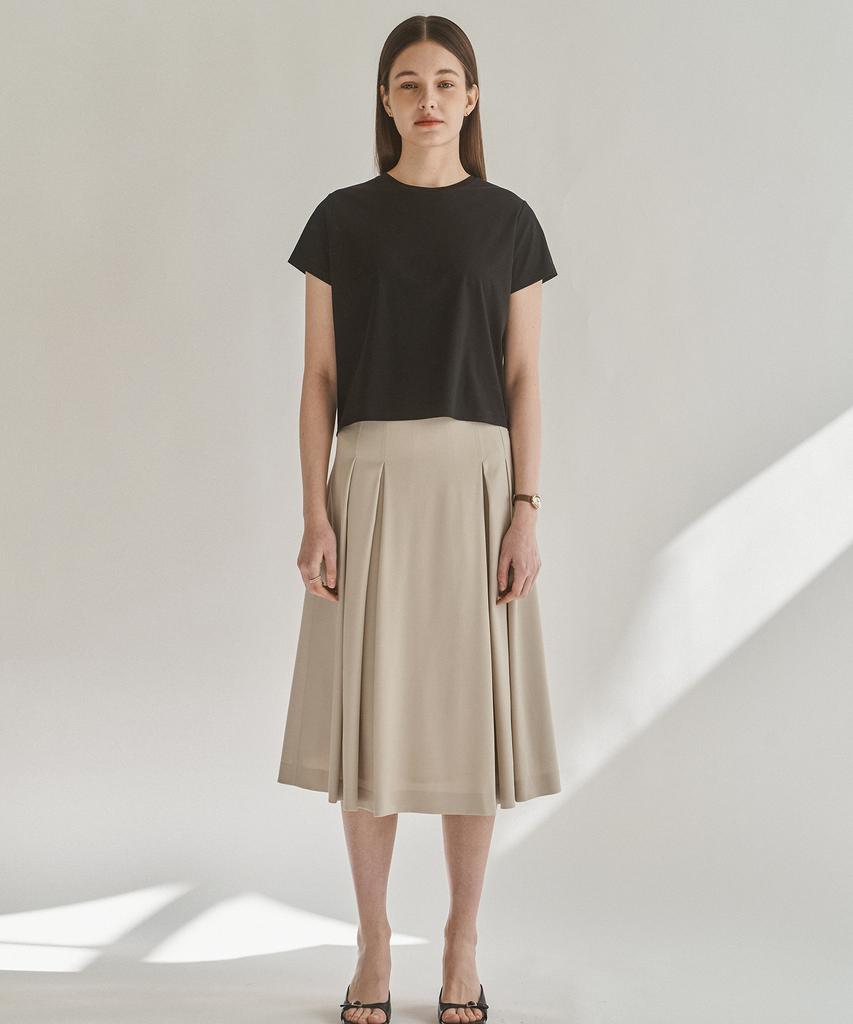 Плиссированная юбка Kkeulle Drea_Бежевый