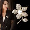 Brooch Rhinestone Alloy Corsage Female Creative Full Diamond Leaf Pin Clothing Accessories Pearl Brooch