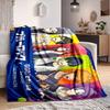 1Pc Colorful Anime Characters Flannel Blanket, Soft And Comfortable, Casual Warm, Camping Travel, Christmas, Halloween Xmas Gift S1421