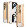 Для Samsung Z Fold4 Прочный чехол из стеклянной пленки для Samsung Galaxy Z Fold4 Fold 4 5g Zfold4 Противоскользящий кожаный чехол