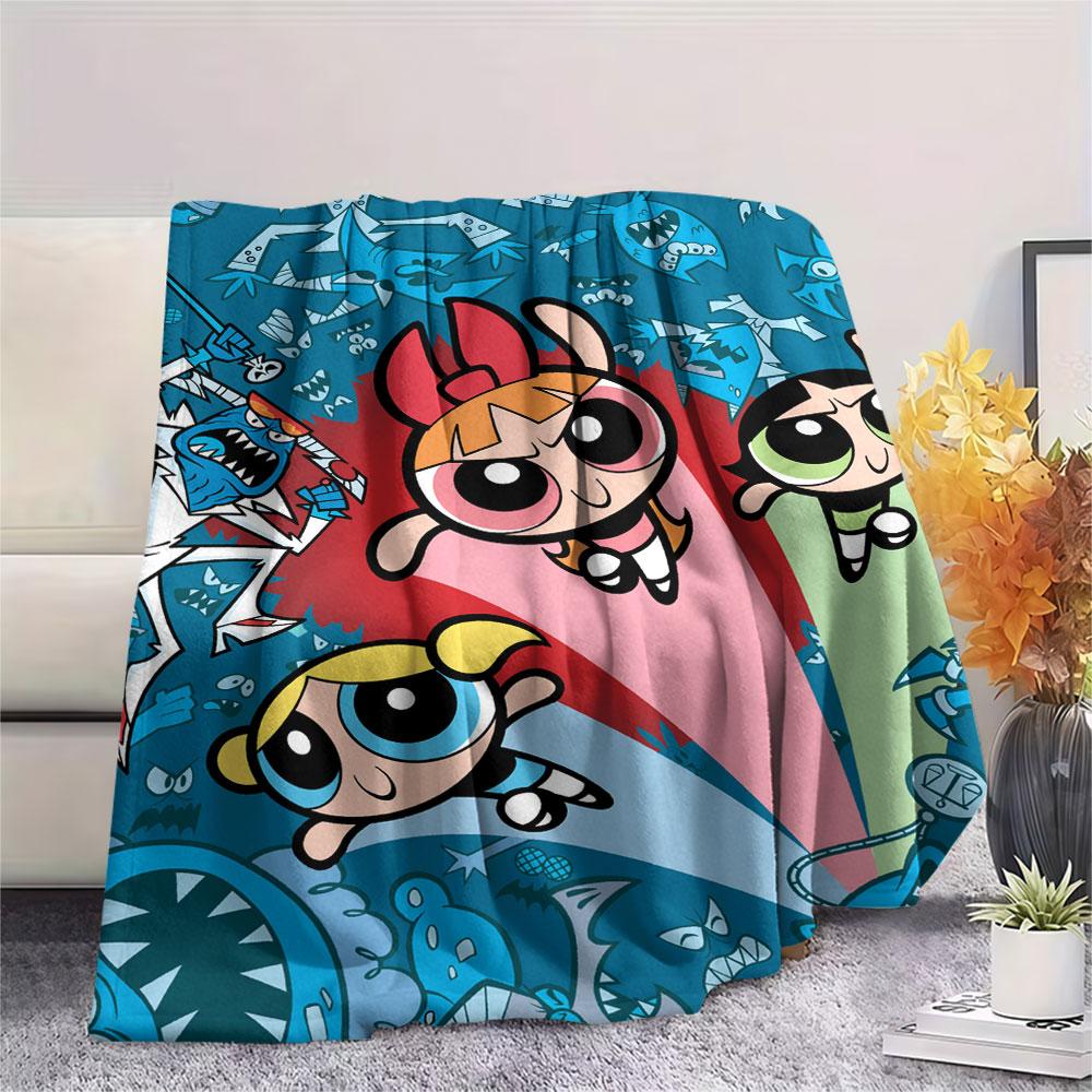 Powerpuff Girls Cartoon printing Flannel Blanket Bedroom Sofa Camping Warm blanket Gifts for family and friends-MJ002