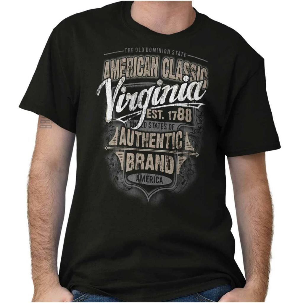 Virginia American Souvenir Country VA USA Adult Short Sleeve Crewneck Tee
