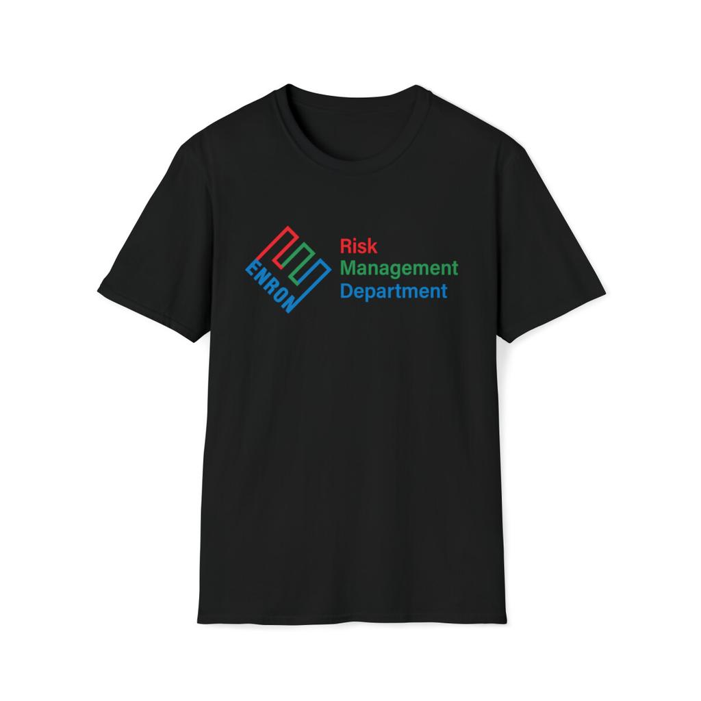 Unisex shirt Cotton Oversize Large Size Enron Risk Management Department Parody Cotton Crewneck T-Shirt, Financial Humor