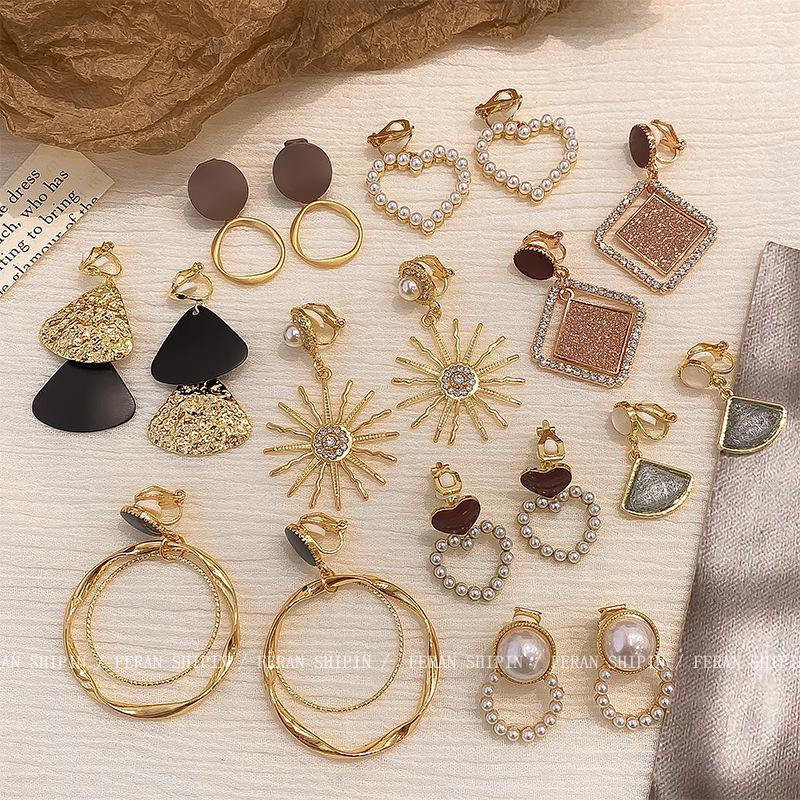 Роскошные клипсы-серьги с весенним жемчугом - Элегантные серьги с бусинами для непроколотых ушей