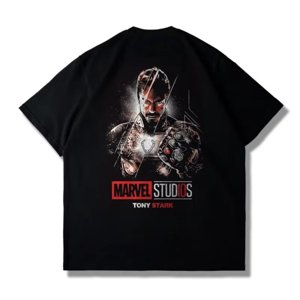 Мужская футболка Meichao Joint Iron Man 100% хлопок Женская с коротким рукавом Харадзюку Стильная Повседневная Летняя Майка Унисекс