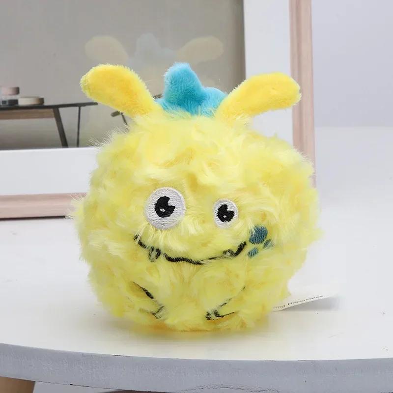 1PC Pets Monster Plush Toys Squeaky Dog Chew Balls 2 In1 Funny Puppy Ball Electronic Toy For Puppy Entertainment Intelligence