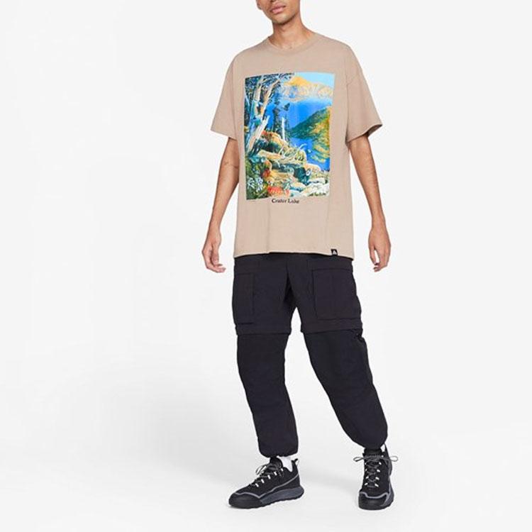 Nike ACG T Shirts Men's Khaki Crew Neck Moderate Straight Fit DA4878-247