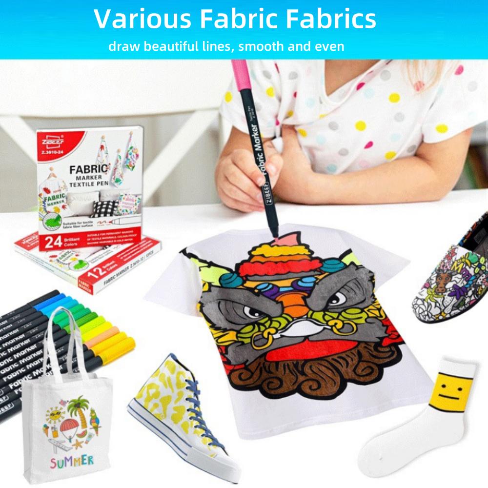 Waterproof Fabric Painting Marker Pen Artist Costume Design Canvas Shoes Clothes Graffiti DIY Textile Paintbrush Art Supplies