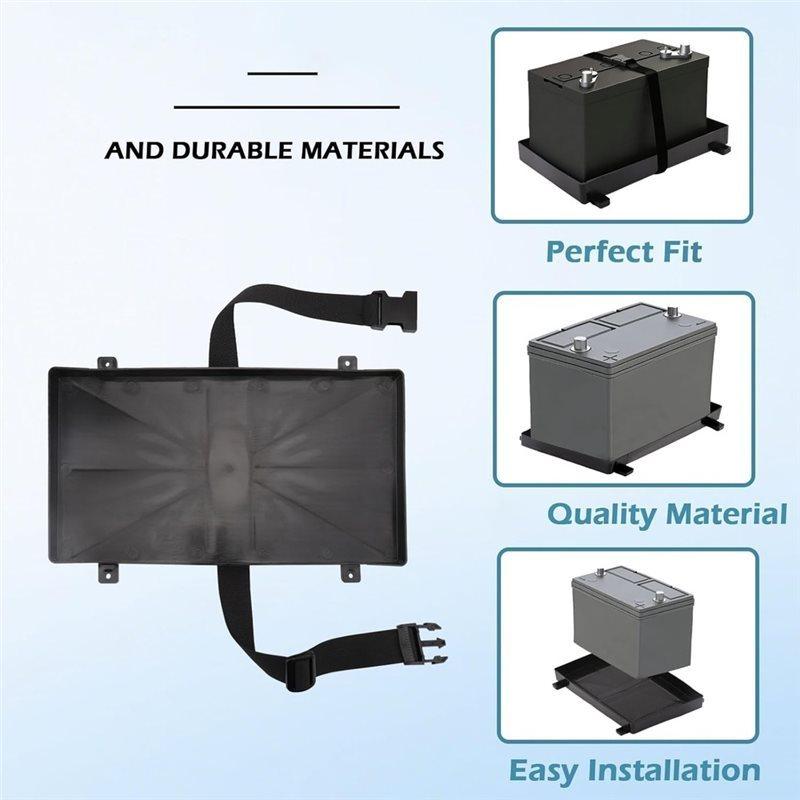 WF-For Boat Compatible Group 27 Battery Tray, For Automotive, Marine, Rv, Series With Strap Battery Mounting System