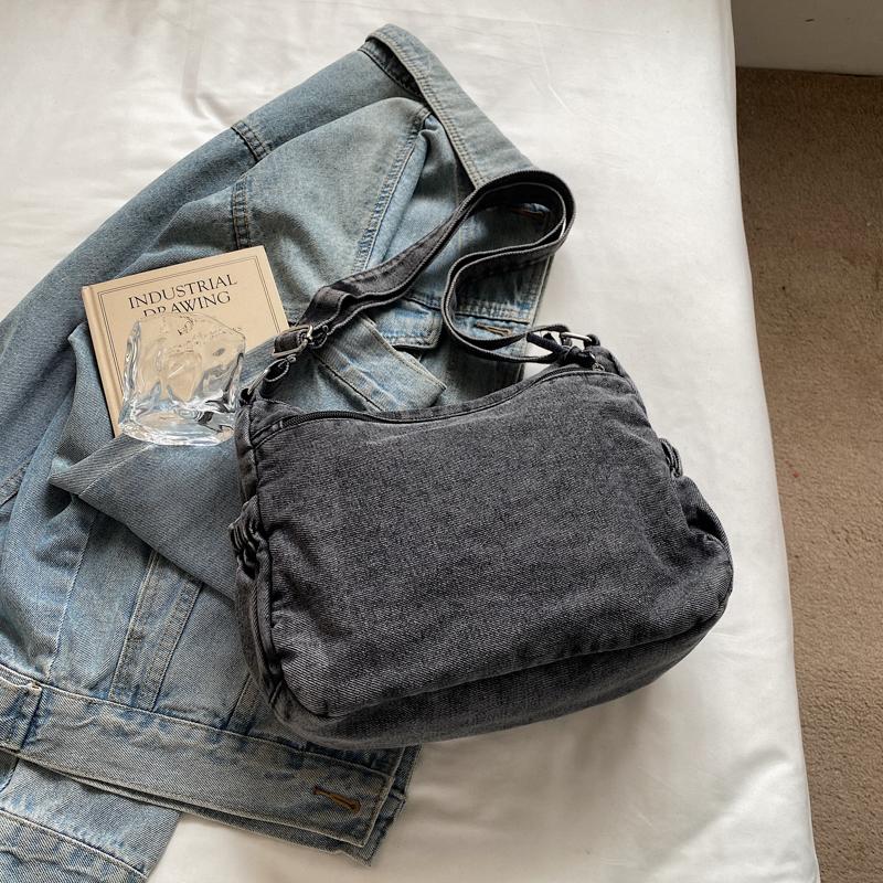 Винтажная джинсовая сумка через плечо с несколькими карманами женская сумка через плечо