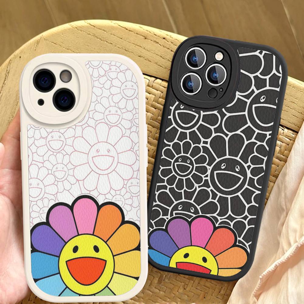 Японские Художники M-murakami T-takash Искусство Красочный Для iPhone 16 15 14 13 12 11 Pro Max Plus Ударопрочный Кожаный Мягкий Чехол для Телефона