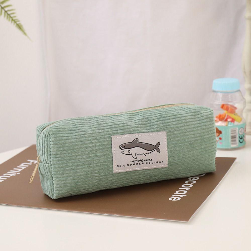 Cute Shark Pen Bag Large-capacity Pen Box Multifunctional Stationery Organizer  Students