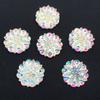 20pcs 18mm Round Flower AB Resin Crystal Strass Applique and  2 Holes Buttons for Diy Clothing - HA27