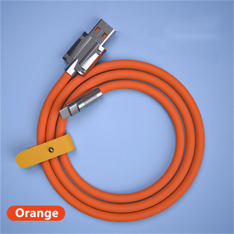VAORLO Металлический USB-кабель для зарядки, кабель для быстрой зарядки и передачи данных для освещения Micro Type-C, силиконовый 120 Вт, быстрая зарядка с органайзером для кабеля