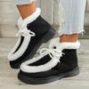 2024 New Fashion Women's Lace-up Winter Comfortable and Warm Casual Outer Wear Short Flat-heeled Women's Boots Zapatos De Mujer