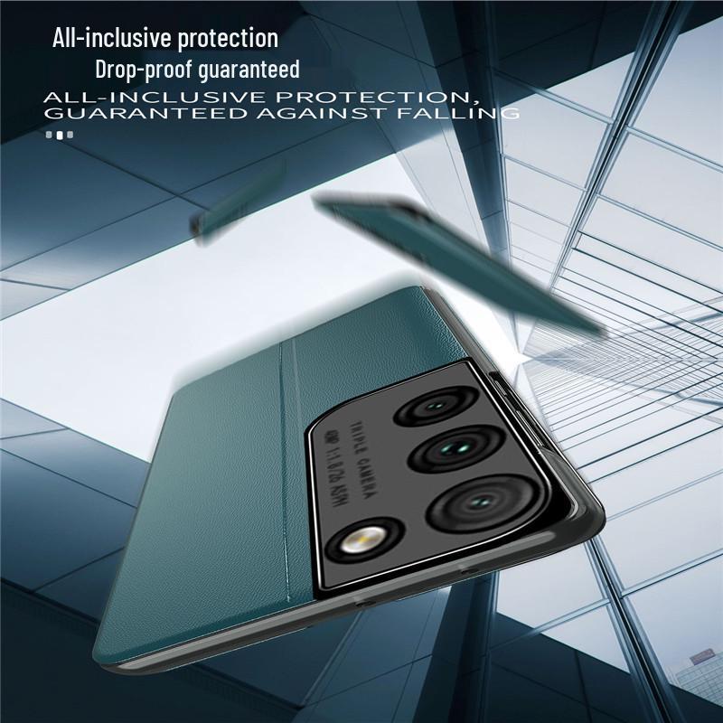 Совместимый чехол для телефона Samsung S25/24/23/22/21 Ultra FE: Магнитный, Кожаный, Защищенный от падений, с боковым окошком.