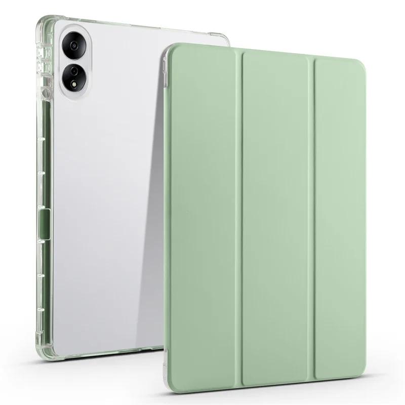 Кожаный чехол для Xiaomi Poco Pad Redmi Pad Pro 2024 12,1-дюймовый чехол-карандаш с откидной подставкой и мягкой задней крышкой из ТПУ с магнитным покрытием