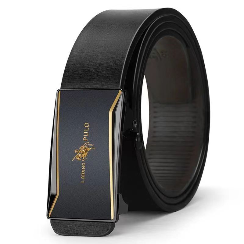 Ремень PULO, мужской кожаный ремень с автоматической пряжкой, подарок для молодых людей, повседневный индивидуальный универсальный модный ремень для брюк