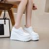 Fashion 10CM Genuine Leather White Platform Sneakers for Women Shoes 2025 Women Thick Platform Shoes Leisure Sports Luxury British Style