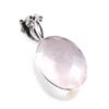 Natural Rose Quartz Gemstone 925 Solid Sterling Silver Jewelry Pendant 1.1" Y3t93