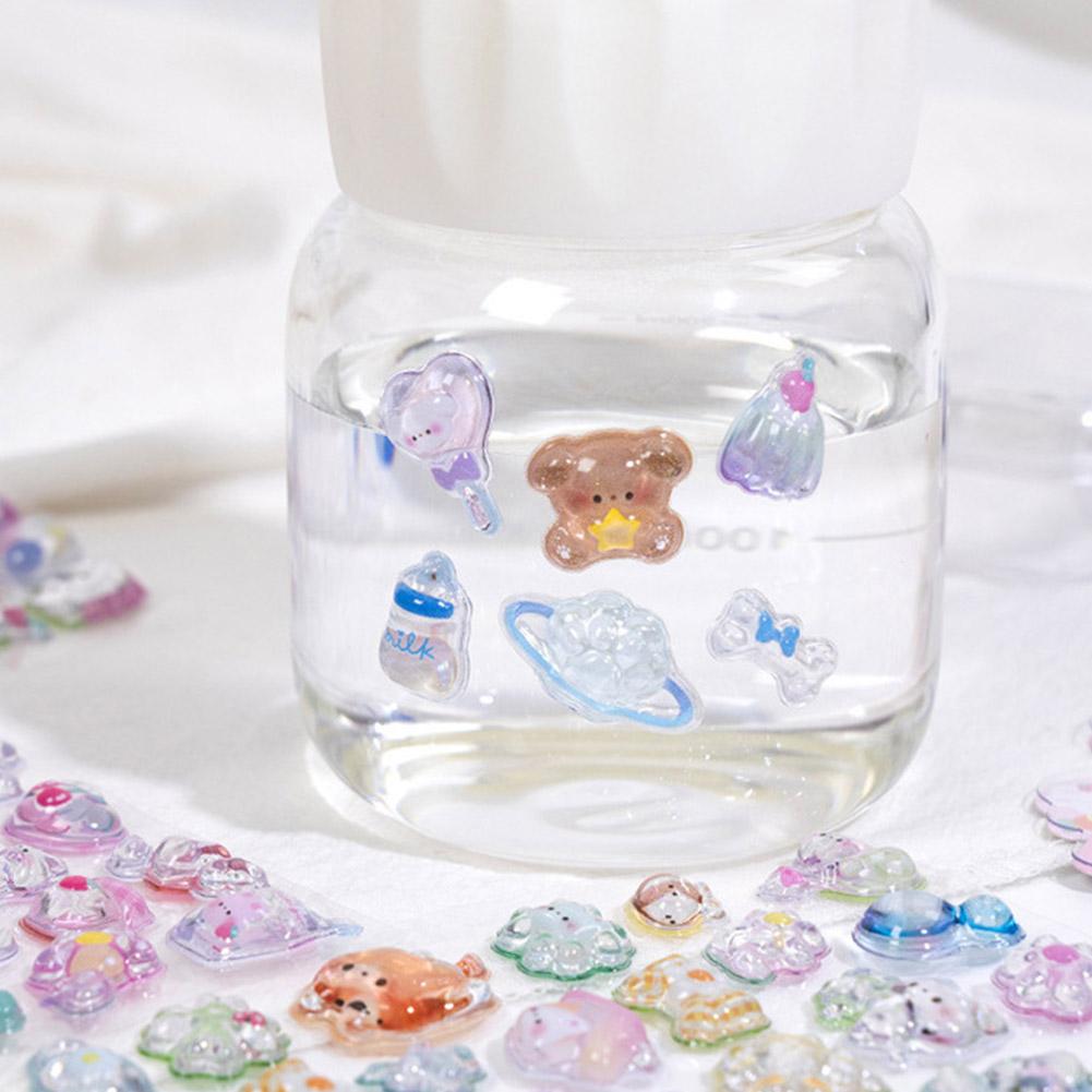 3D Relief Jelly Stickers Cartoon Animal Sticker Candy Ghost Rabbit Aesthetic Stickers DIY Phone Case Diary Stationery Sticker