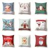 New Year Santa Claus Printed Pattern Cushion Cover for Home Living Room Sofa Decoration Square Polyester Pillowcase