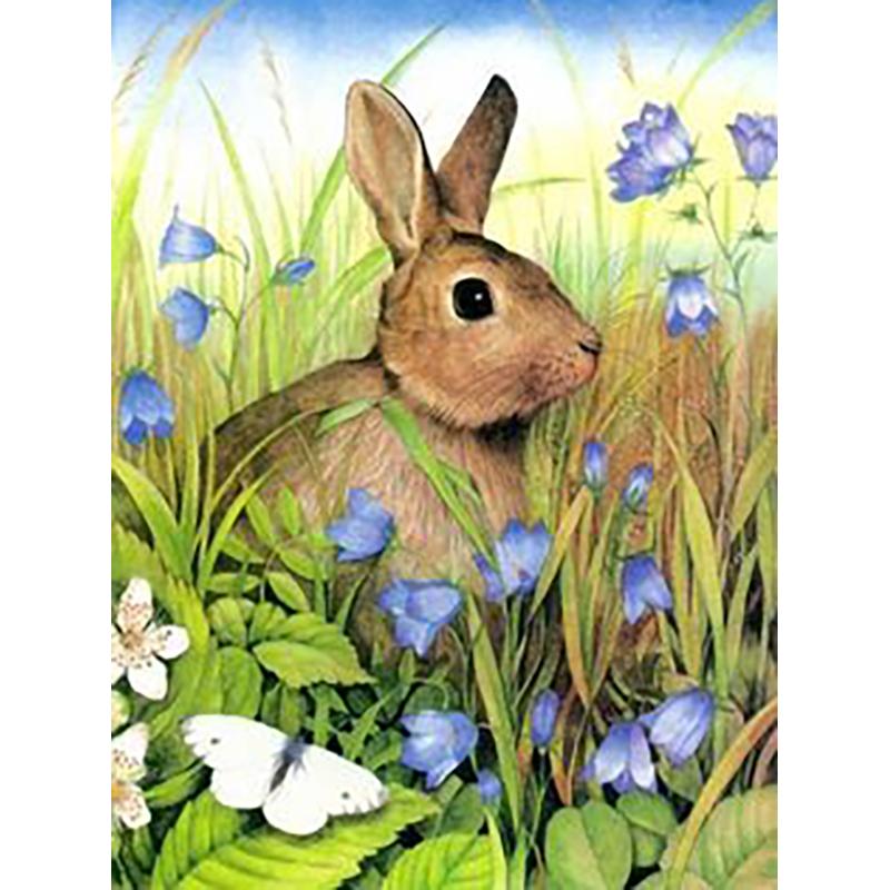 DIY Rabbit 5D Diamond Painting Full Round Drill Animals Diamond Embroidery Cross Stitch Mosaic Resin Wall Art Home Decor Gift