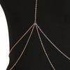 Gold Silver Crossover Slave Harness Bikini Body Chain Beach Jewelry Bra Chest Belly Waist