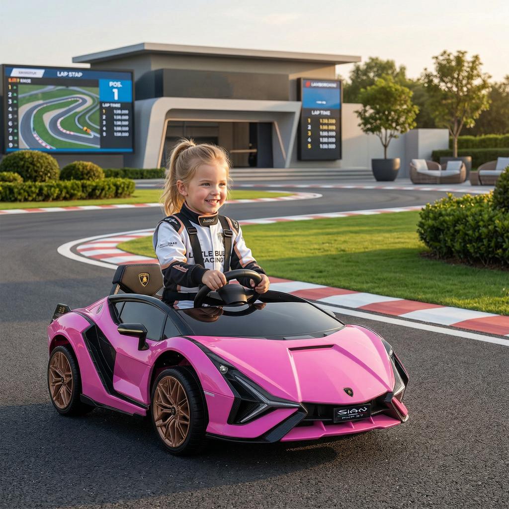 Детский электромобиль, Lamborghini, 3-5 км/ч, Пульт дистанционного управления, для 3-5 лет, Розовый