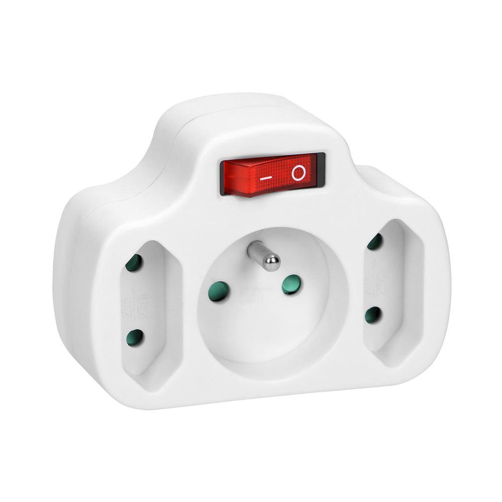 Rozgałęźnik 1X2P+Z, 2X2P/Ii Z Włącznikiem Or-Ae-13191