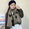 Soft Heart Knitted Scarf Acrylic Fibers Long Thickened Shawl Gift Double-sided Scarf  Winter
