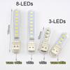 Portable Mini 3/8/24 LED 5V USB DC Warm White Lamp Book Reading Flashlight Night Light Lighting for Computer