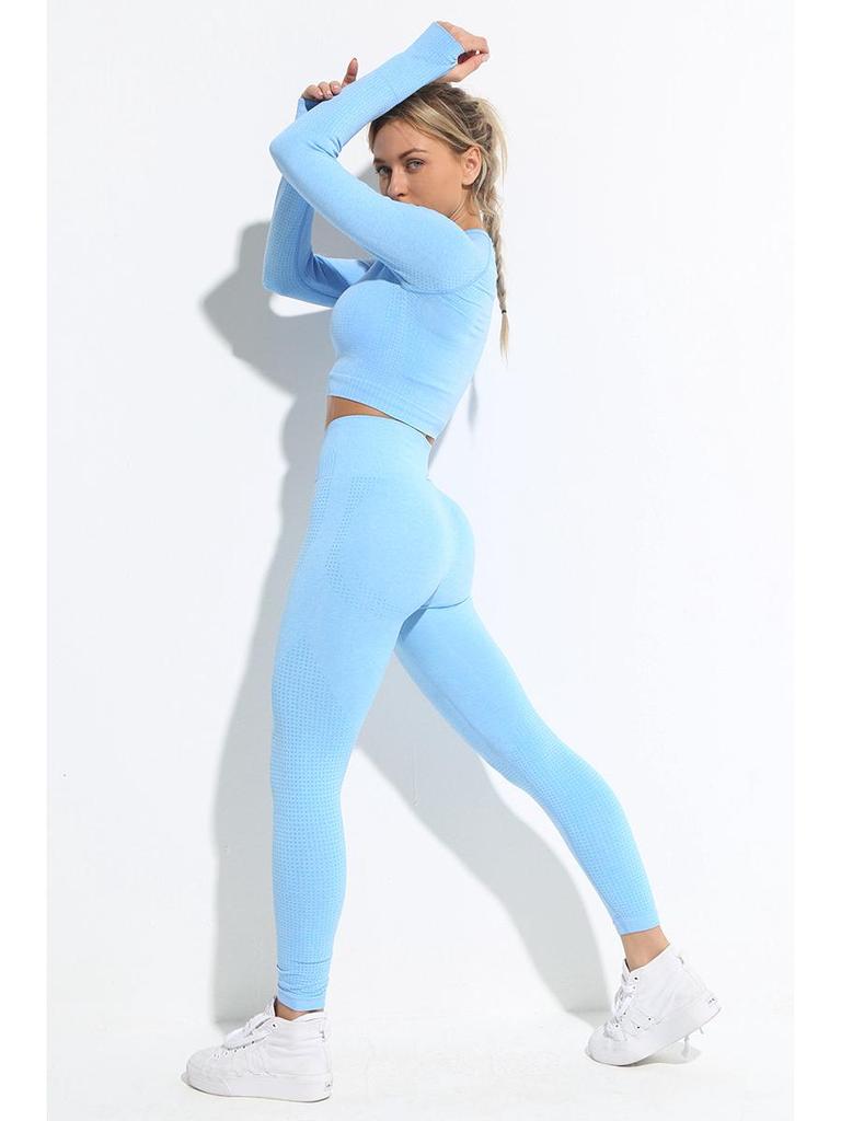 New European & American Women's Quick-Dry Yoga Set: Long Sleeve Top, Sport Vest, Tight Pants.