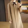 Женское пальто из 100% шерсти TIDENOVEL Осеннее шерстяное длинное пальто Ручной работы Пальто-бушлат Зимняя теплая шерстяная длинная куртка Пальто