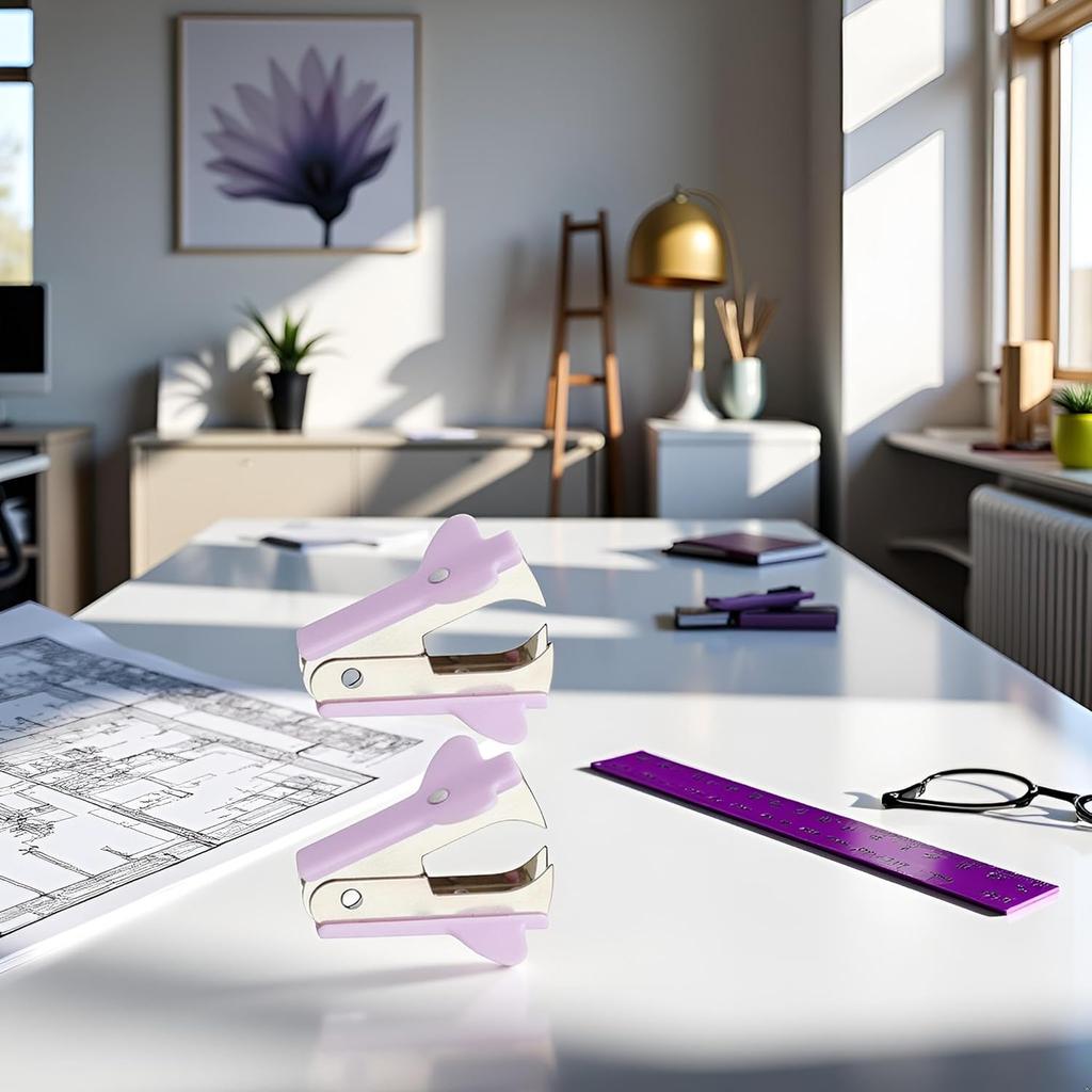 2Pcs Purple Stapler Puller, Stapler Removals Remover - Staple Puller Tool with Non-Slip Grip Wear-Resistant Supplies for Teachers, Students, and Home