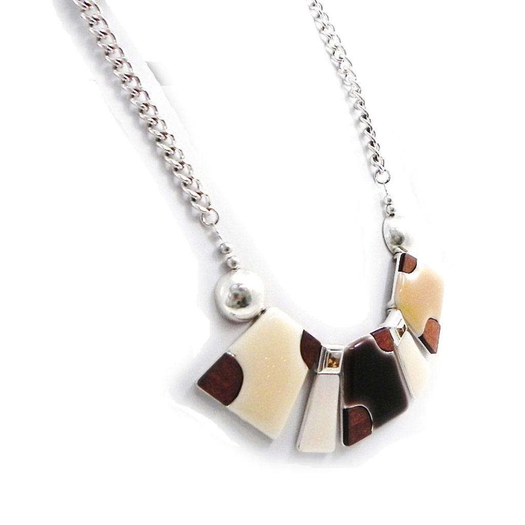 Les Trésors De Lily [H9874] - Дизайнерское колье «Тихуана» коричнево-бежевый