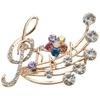 New Arrival Music Brooch Elegant Style With Rhinestones Treble Clef Pin Brooches For Ladies