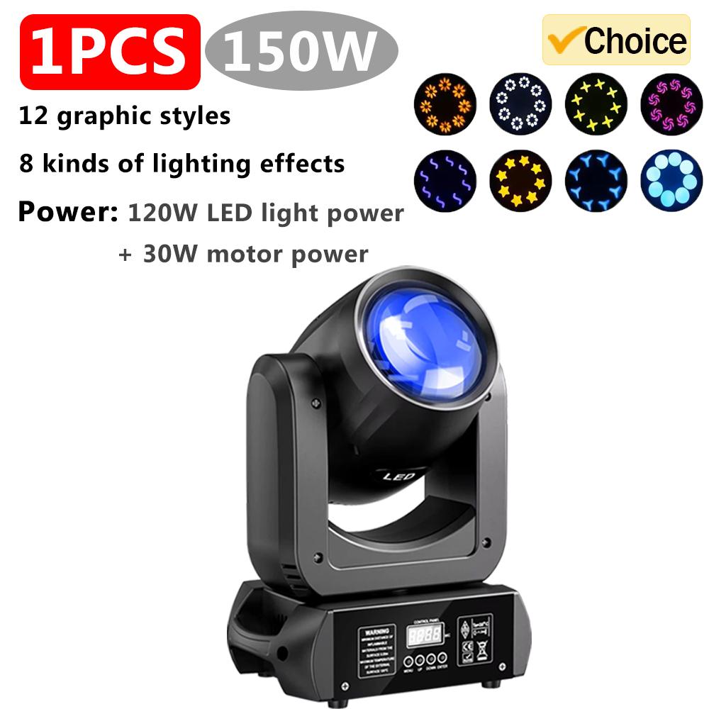 1/2/4PCS 150W 8*8 Pattern Moving Head Stage Lights DJ Party Disco Home Ambience Lamp DMX 512 12 Channel Professional Stage Light