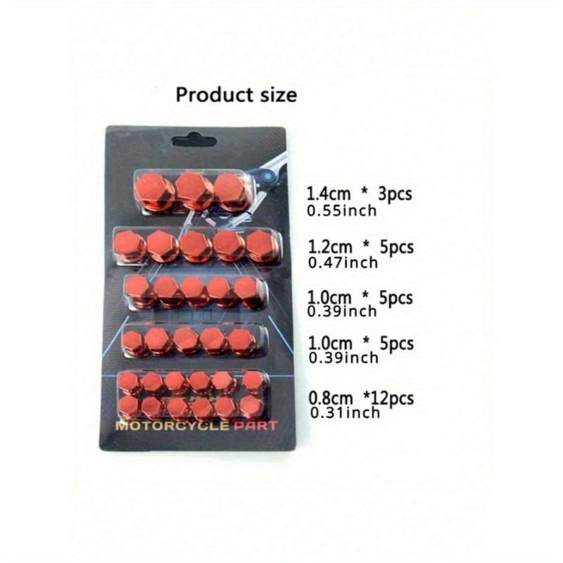 30pcs/Pack Motorcycle Screw Cover Motorcycle Body Plastic Decoration Kit Nut Shaped Cover Motorcycle Modification Accessories Screw Cover